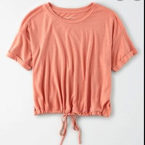 American Eagle Top Clinched Waist T-Shirt